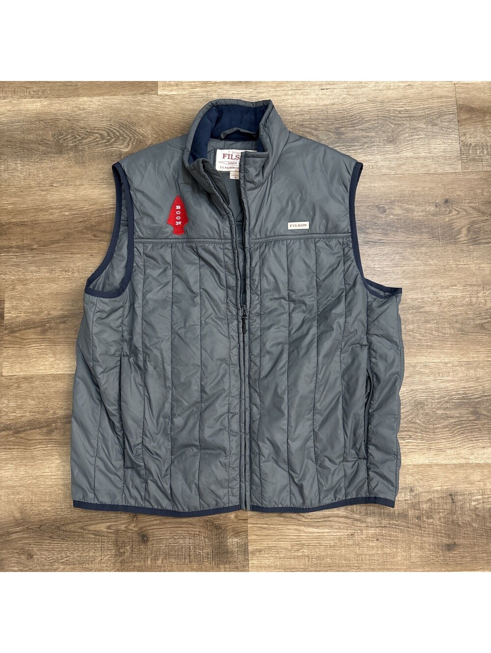 Filson Insulated Ultralight Vest Full Zip Men’s XXL Gray Solid BRANDED